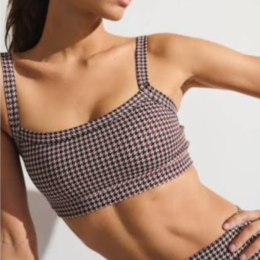 Abercrombie YPB Cami Sports Bra Houndstooth
